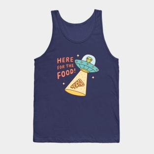 Alien Here For The Food Pizza Funny Doodle Tank Top